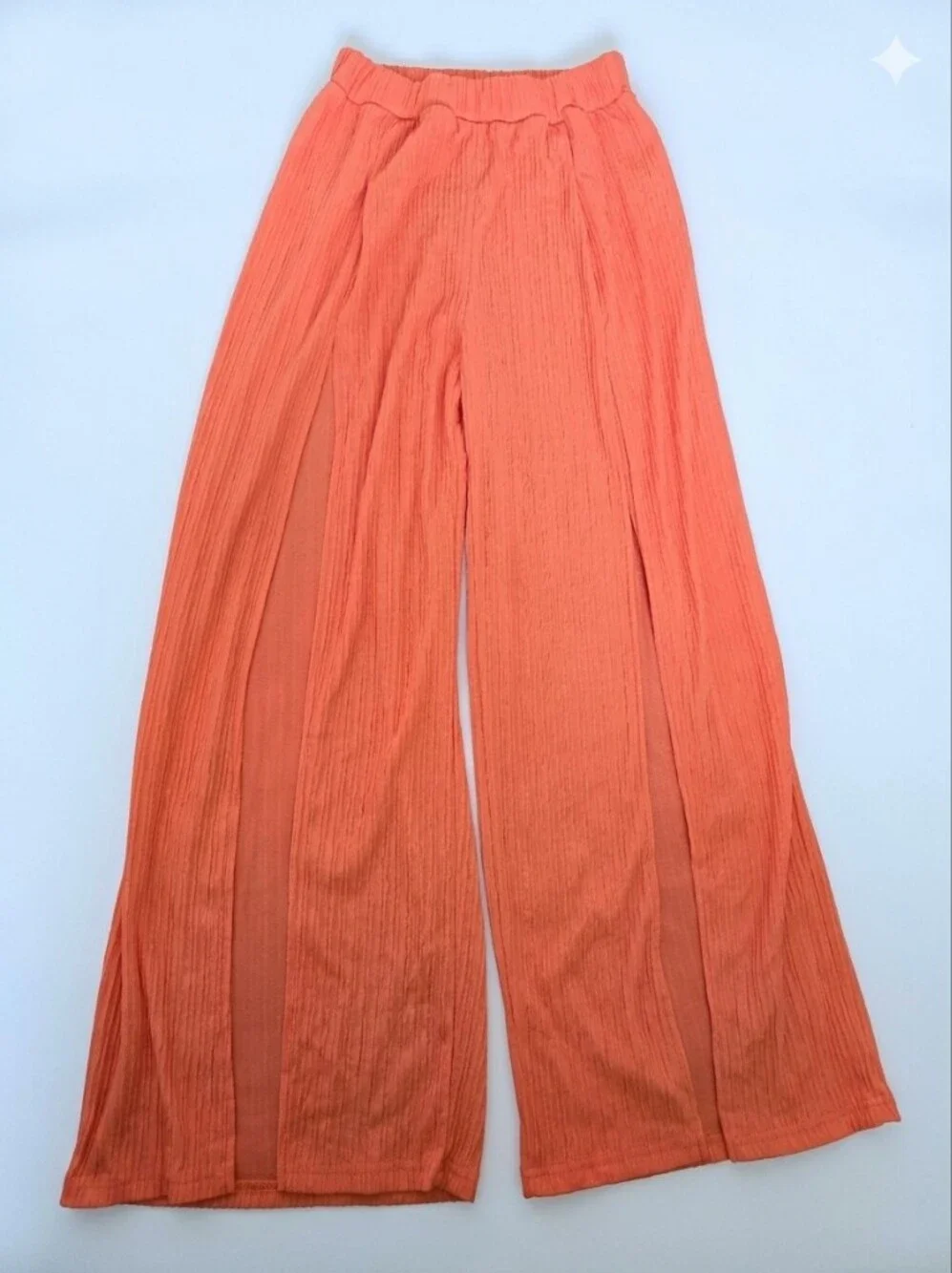 SHEIN Orange One-Shoulder Crop Top & Wide-Leg Pants Set